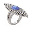 Image 1 : 5.02 ctw Tanzanite & Diamond Ring 18K White Gold