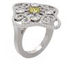 Image 1 : 2.1 ctw Fancy Yellow Diamond Ring 18K White Gold