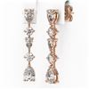 Image 3 : 4 ctw Pear Diamond Designer Earrings 18K Rose Gold