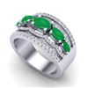 Image 2 : 2.25 ctw Emerald & Micro Pave VS/SI Diamond Designer Ring 10k White Gold