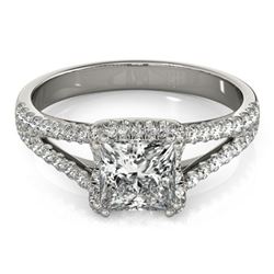 2.05 ctw Certified VS/SI Princess Diamond Halo Ring 18k White Gold