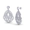 Image 2 : 3 ctw Micro Pave VS/SI Diamond Earrings Designer 18k White Gold