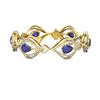 Image 3 : 22.03 ctw Sapphire & Diamond Bracelet 18K Yellow Gold