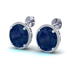25 ctw Sapphire & Micro Pave VS/SI Diamond Earrings 18k White Gold