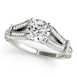 1 ctw Certified VS/SI Diamond Solitaire Antique Ring 14k White Gold