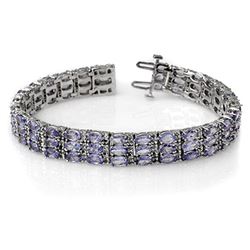 18.26 ctw Tanzanite & Diamond Bracelet 14k White Gold