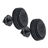 Image 1 : Black Sterling Silver Mens Round Color Enhanced Diamond Circle Cluster Earrings 1/6 Cttw