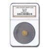 Image 1 : (1853) Liberty Round 25 Cent Gold MS-61 NGC (BG-203)