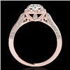 Image 2 : 1.7 ctw Certified Diamond Solitaire Halo Ring 10k Rose Gold
