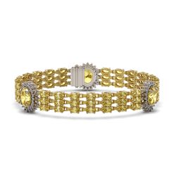 24.46 ctw Citrine & Diamond Bracelet 14K Yellow Gold