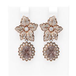 7.79 ctw Morganite & Diamond Earrings 18K Rose Gold