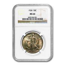 1934 Walking Liberty Half Dollar MS-64 NGC