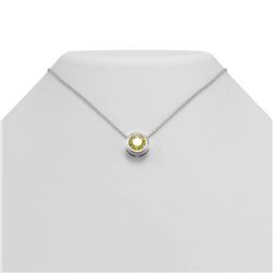 1.5 ctw Fancy Yellow Diamond Necklace 18K White Gold