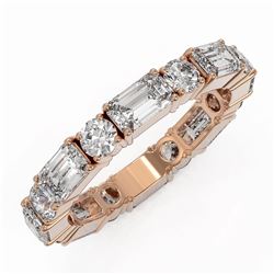 3.12 ctw Emerald Cut Diamond Eternity Ring 18K Rose Gold