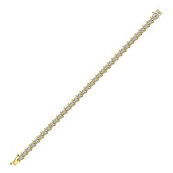 10kt Yellow Gold Womens Round Diamond Tennis Bracelet 4-3/4 Cttw