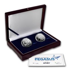 2017 BVI 2-Coin Silver Pegasus Proof/Reverse Proof Set