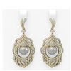 Image 1 : 3.52 ctw Diamond & Pearl Earrings 18K Yellow Gold