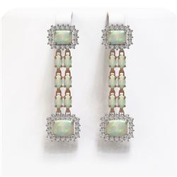 8.26 ctw Opal & Diamond Earrings 14K Rose Gold