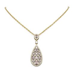 10.86 ctw Morganite & Diamond Necklace 18K Yellow Gold