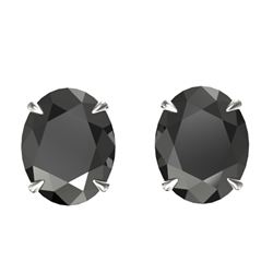 10 ctw Black Diamond Designer Stud Earrings 18k White Gold