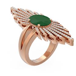5.07 ctw Emerald & Diamond Ring 18K Rose Gold