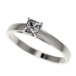 0.50 ctw Certified VS/SI Quality Princess Diamond Ring 10k White Gold