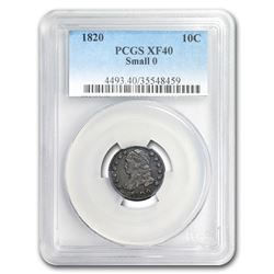 1820 Capped Bust Dime XF-40 PCGS (Small 0)