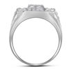 Image 2 : 10kt White Gold Mens Round Diamond Square Frame Cluster Ring 2-1/2 Cttw