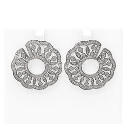 4.48 ctw Diamond Earrings 18K White Gold