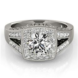 1.65 ctw Certified VS/SI Diamond Solitaire Halo Ring 14k White Gold