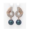 Image 1 : 4.21 ctw Diamond & Pearl Earrings 18K Rose Gold