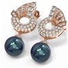 Image 3 : 4.21 ctw Diamond & Pearl Earrings 18K Rose Gold
