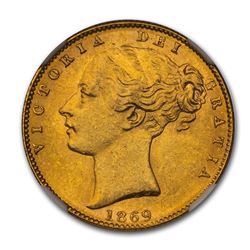 1869 Great Britain Gold Sovereign Victoria MS-63 NGC
