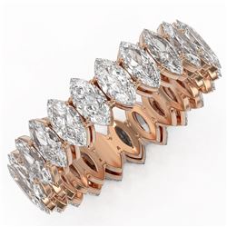 5.98 ctw Marquise Cut Diamond Eternity Ring 18K Rose Gold