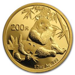 2007 China 1/2 oz Gold Panda BU (Not Sealed)