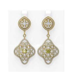 6.06 ctw Fancy Yellow Diamond Earrings 18K Yellow Gold