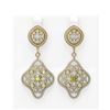 Image 1 : 6.06 ctw Fancy Yellow Diamond Earrings 18K Yellow Gold