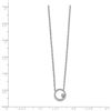 Image 2 : 14K White Gold Diamond Open Circle Necklace - 16.5 in.