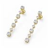 Image 1 : 2.88 ctw Cushion Cut Diamond Designer Earrings 18K Yellow Gold