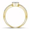 Image 2 : 10kt Yellow Gold Womens Round Diamond Circle Cluster Ring 1/6 Cttw