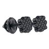 Image 1 : Sterling Silver Round Black Color Enhanced Diamond Cluster Screwback Stud Earrings 1/20 Cttw