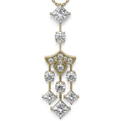 2.75 ctw Princess Cut Diamond Necklace 18K Yellow Gold