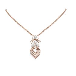 2.1 ctw Diamond Necklace 18K Rose Gold