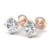 Image 1 : 2.5 ctw VS/SI Diamond Bridal Solitaire Stud Earrings 18K Rose Gold