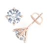 Image 3 : 2.5 ctw VS/SI Diamond Bridal Solitaire Stud Earrings 18K Rose Gold