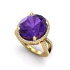 Image 2 : 10 ctw Amethyst & Micro Pave VS/SI Diamond Ring 18k Yellow Gold