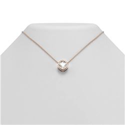 2 ctw Cushion Diamond Necklace 18K Rose Gold