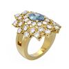 Image 1 : 6.22 ctw Blue Topaz & Diamond Ring 18K Yellow Gold