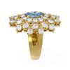 Image 2 : 6.22 ctw Blue Topaz & Diamond Ring 18K Yellow Gold