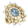Image 3 : 6.22 ctw Blue Topaz & Diamond Ring 18K Yellow Gold
